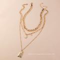 Shangjie OEM gold plated pendant chains necklace vintage necklace multilayer rose gold necklaces